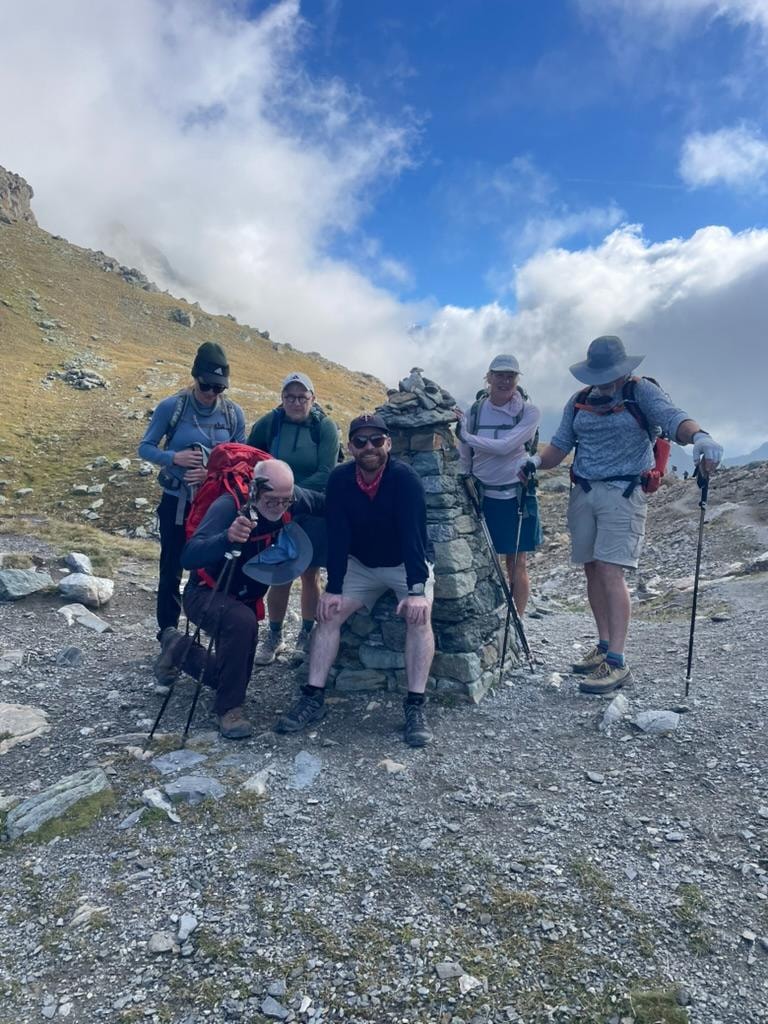 Group photo on the trail above Courmayeur